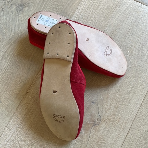 NWT A.P.C. Porselli Red Suede Ballet Flats. Size 36. - Picture 3 of 6